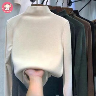 兜兜 女裝雙面德絨半高領保暖內搭長袖打底衫 保暖衣 長袖上衣 發熱衣 長袖T恤 長袖上衣