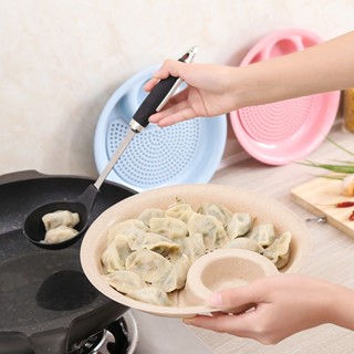 【臺灣發貨】新品 廚房用品 小麥 餃子盤帶醋碟 雙層盤 水餃盤 瀝水 微波爐 家用餐盤 水果盤子 實用