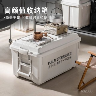 【Luck百貨】加厚日式帶蓋翻蓋式收納箱防塵車載戶外整理箱工具箱超大號儲物箱 露營收納箱 露營箱 多功能收納箱