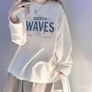 🔥2025新品限時特賣📣新款港風chic秋季長袖T恤女學寬鬆長袖上衣設計感體恤ins潮【限時下殺價】