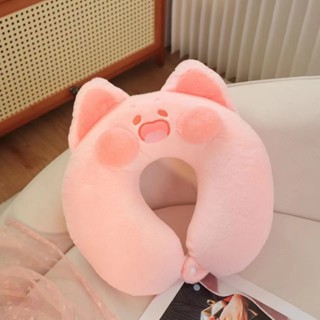✨臺灣出貨✨ 嘟嘟貓頭枕卡通可愛U型枕頭記憶棉可拆洗辦公室午睡頸椎枕嘟貓枕