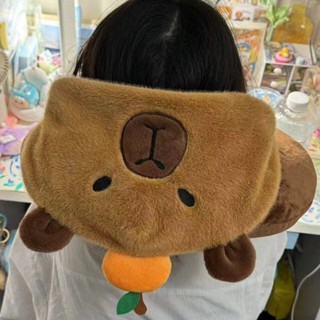 ✨臺灣出貨✨ 卡比巴拉頸枕連帽一體午睡神器卡通u型枕旅行毛絨枕頭護頸少女心
