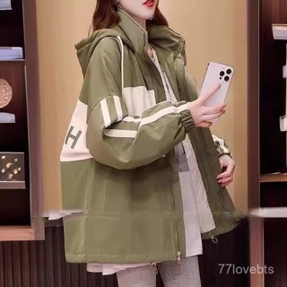 ✨ZeR0'衣櫥✨韓版 春秋新款連帽衝鋒衣外套女休閒大碼慵懶風運動棒球服上衣