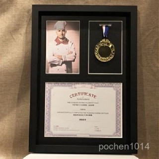 實木奬牌展示框 馬拉鬆奬牌立體展示架 創意徽章奬章壁掛擺臺相框 裱框 相框 證書框 勛章框 獎牌相框 EW0L