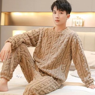 💰限時半價💰新品睡衣男 秋冬季加厚 加絨學生 青少年家居服 男士睡衣 秋冬睡衣 加厚圓領睡衣 加絨家居服 保暖睡衣 男生