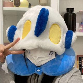 連帽U型枕 U型枕護頸枕 毛絨可愛鹹蛋超人禮物u型枕護頸枕帶帽子一體旅行便攜高鐵午睡枕午睡枕 旅行枕