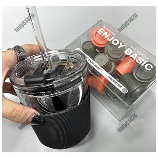 臺灣精選 冷萃咖啡杯 ins風 透明帶蓋玻璃水杯 隨行吸管杯 迷你小號便攜杯子 牛奶杯 飲水杯 冷飲杯 生日禮物