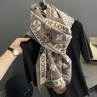 🚀限時特賣🚀2022新款小香風披肩秋冬季百搭幸運草雙面仿羊絨圍巾空調保暖披肩外搭仿羊毛圍脖兩用