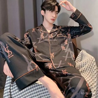2025新款📣男士新款睡衣春秋款棉質開衫加大碼長袖睡衣中青年套裝老年人冬 UIDM