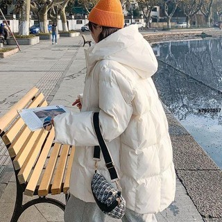 🌹新品特惠 韓版寬鬆連帽羽絨服 中長版連帽外套 鋪外套 女生麵包外套 加厚冬季外套 厚外套 羽絨外套 韓國 中長版保`