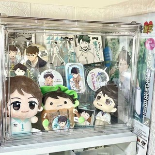 精選好物🌟大容量透明收納盒吧唧痛櫃穀子手辦娃娃展示櫃桌面翻蓋防塵盒