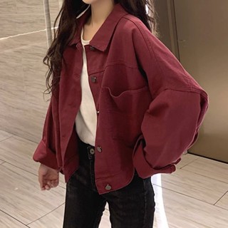 免運📣150公斤可穿 大尺碼開衫外套 牛仔外套 胖mm美式短款牛仔外套女秋季大碼寬鬆顯瘦工裝夾剋開衫ins 潮