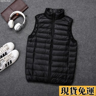 🚚現H+免運🚚元貞 馬甲男秋冬新款時尚外套寬松輕薄羽絨棉背心坎肩加厚棉服保暖馬夾