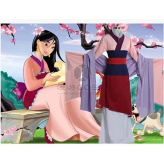 【漫遊COS社】 cosplay服裝 角色扮演服 萬聖節演出服古裝花木蘭cosplay2款花木蘭cos服同款漢服女 動漫