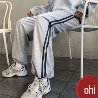 【ohi】大尺碼 休閒長褲 寬腿褲 大碼女裝春季胖mm運動褲子女學生韓版高腰寬鬆顯瘦束腳褲 GPS286