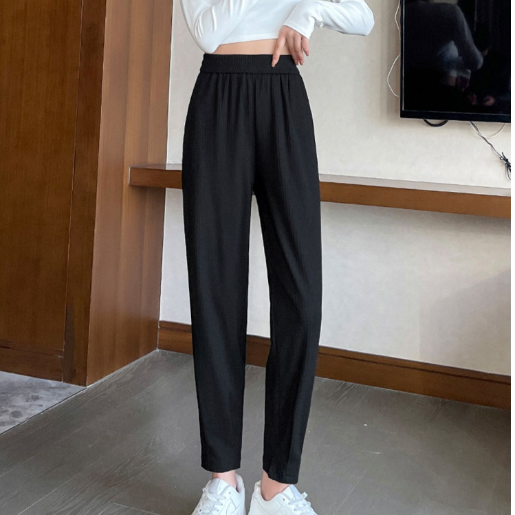 【ohi】夏季新款時尚女裝休閑褲 冰絲運動褲 顯瘦束腳褲 少女潮冰絲褲女 透氣長褲 涼感長褲長褲大尺碼女生GPW525
