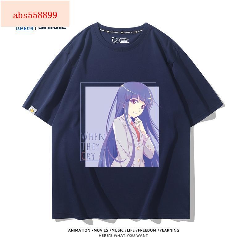 三麗鷗聯名寒蟬鳴泣之時卒純棉寬松短袖前原圭一龍宮禮奈園崎魅音【CY品质服饰】
