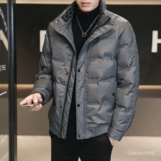 羽絨服男士加厚立領秋冬季潮牌潮流修身短版免洗白鴨絨青年外套男 防寒 短款保暖白鴨絨外套 羽絨外套連帽1224 KCLD