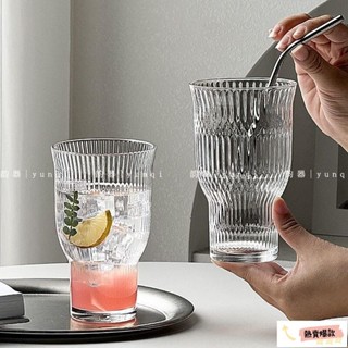 🇹🇼臺灣出貨📦ins風果汁氣泡水杯玻璃冷飲杯家用大容量咖啡杯盧森堡飲品杯