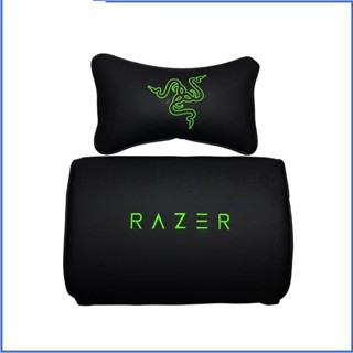 Razer/雷蛇皮質頭枕腰墊電競椅車用墊子頭靠頸枕傲風阿卡丁可調節 汽車枕頭 汽車靠墊 記憶枕 avq1zna0ao
