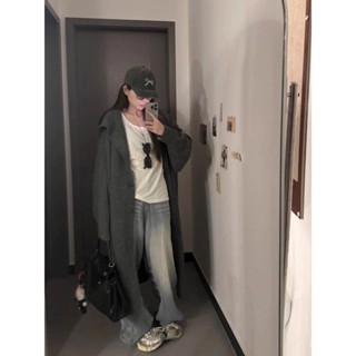 QBSG 免運 秋冬上衣 過年穿搭 【店鋪熱銷】早秋冬新款慵懶風毛衣外套韓係寬鬆過膝連帽針織開衫長款顯瘦大衣