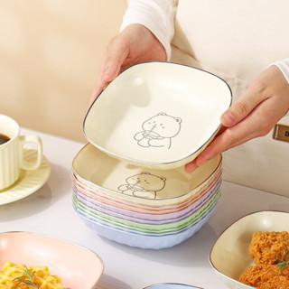 桃園出貨♕小熊可愛風吐骨碟 家用餐桌吐骨盤 糖果堅果盤 水果零食盤 食品級 防潮易清洗