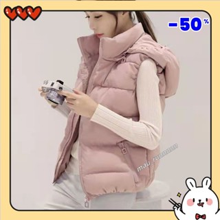 特價💞有 外套女 羽絨背心 秋冬短版背心女士羽絨棉馬甲 連帽棉襖外套顯瘦韓版 小可愛作潮外套鋪棉背心mau runnn