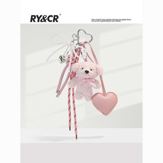臺灣出貨✨鑰匙扣 鑰匙圈 掛件 掛飾 rycr珍珠蝴蝶結少女心粉色小熊公仔miu系包包掛件超好看的鑰匙扣