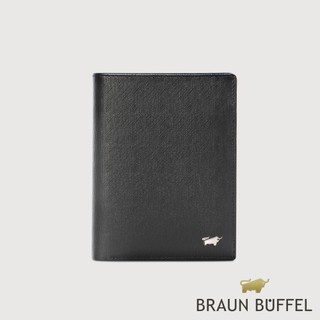 【BRAUN BUFFEL】HOMME-M 12卡直立中夾-黑色(德國小金牛台灣總代理)/BF306-359-BK