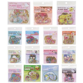 【現貨】小禮堂 Sanrio 三麗鷗 造型貼紙 30入組 (金邊款) Kitty 美樂蒂 酷洛米 布丁狗 大耳狗