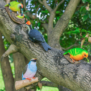 🔥 臺灣 熱賣 擺設品 模型 動物模型 擺飾 裝飾品 擺件 模擬鳥 小鳥裝飾擺件 樹上裝飾 園林庭院裝飾 花園擺件