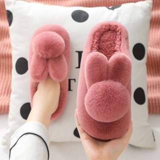 🌸臺灣限價特價🌸悠米 韓版棉拖鞋女冬厚底防滑立體毛絨保暖家用室內情侶可愛外穿包跟月子鞋