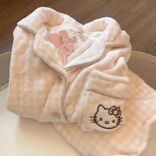 💗舒適親膚💗少女睡衣💗HelloKitty睡衣女春春季加絨加厚珊瑚絨可愛卡通法蘭絨冬天家居服