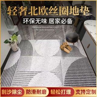 🌸臺灣出貨🌸輕奢北歐風絲圈入門地墊玄關地墊蹭土墊加厚防滑地墊地毯家用腳墊e0104