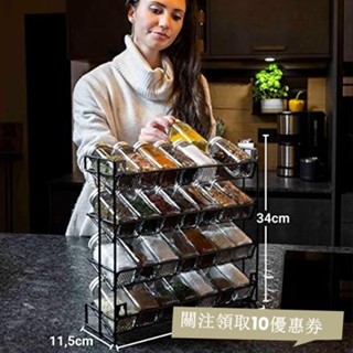 廚房收納廚房置物架黑色四層壁掛打孔調味架櫥櫃香料瓶整理收納架工廠直銷廚房置物架 廚房收納架 居家收納 6ABUV