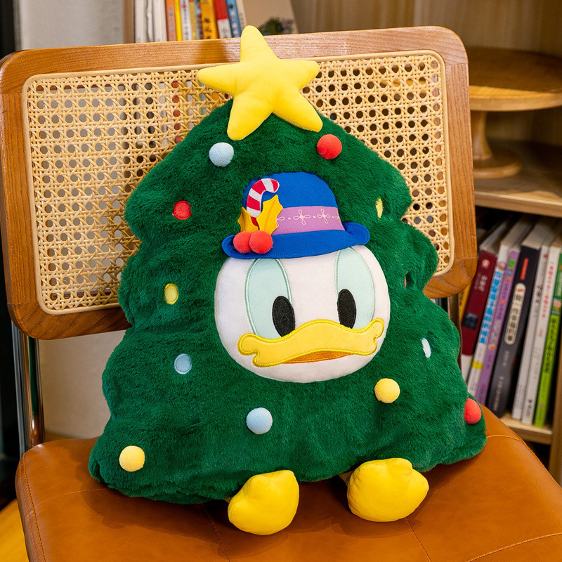 免運 發財樹唐老鴨 聖誕唐老鴨 唐老鴨 卡通公仔 聖誕樹毛絨玩具 抱枕 靠枕 可愛唐老鴨 毛絨公仔 玩偶 娃娃 禮物