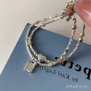 💍限時下殺💍 純銀高級感輕奢雙層疊戴碎銀子手鏈女手串ins小眾設計情人節禮物