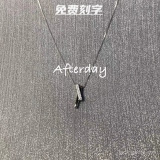 S925純銀幾何綫條項鏈女高級設計感簡約氣質小眾輕奢鎖骨鏈不掉色