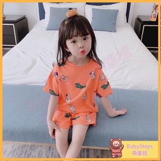 【BabySteps】女童夏季家居服女寶寶休閒空調服薄款短袖運動上衣套裝中兒童睡衣兩件套