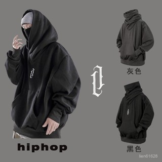🔥無畏🔥運動潮服店 hiphop 連帽 衝鋒衛 衣 男秋 冬 款 加絨 高領 寬鬆 高街風 嘻哈 複古 港風 外套