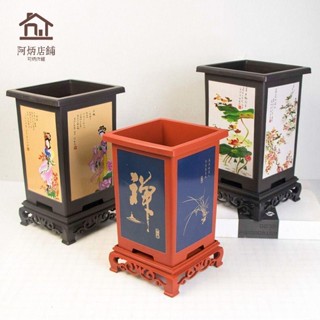 免運🚚熱賣 新款古風四方加厚蘭花盆君子蘭盆盆景綠植塑膠方形植物大花盆耐用