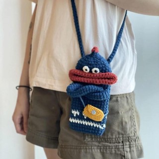 嘉義出貨♕手作包包 DIY毛線編織包 縫紉包包 自製手工編織包 香腸嘴手機包 手工編織包包 毛線材料包 手機袋斜揹包送女