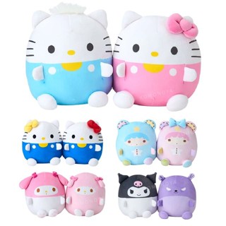 【現貨】小禮堂 Sanrio 三麗鷗 絨毛玩偶娃娃2入組 (圓滾滾款) Kitty 雙子星 大耳狗 帕恰狗