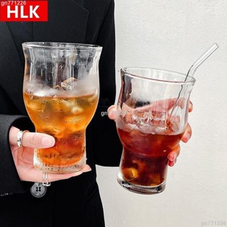 小眾復古寬口玻璃杯冰美式咖啡杯大容量蘇打氣泡水杯飲品杯果茶杯