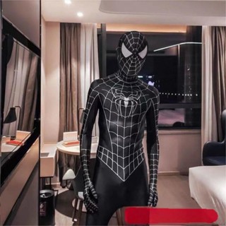 臺東出貨♕萬聖節漫威蜘蛛俠服裝 cos緊身衣 鋼鐵俠彈性服裝 卡通扮演服 連身衣套裝 兒童成人角色表演服