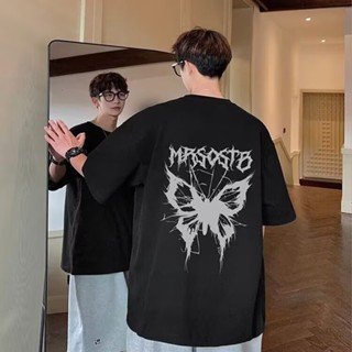 美式復古印花短袖T恤男 夏季新款 情侶 寬鬆 ins潮牌 休閒 半袖短t 五分袖 青少年 上衣（JPD247)【壹號站】