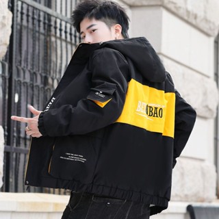 常規/加絨加厚秋冬款男士寬鬆工裝連帽夾剋外套韓版休閒男裝棉衣防風外套 男上衣 男生外套 男士夾剋 休閒外套 外套男