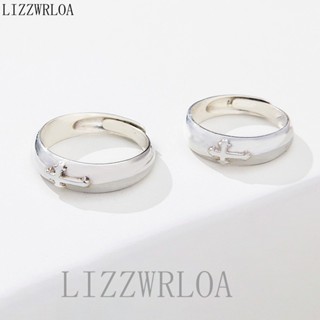 "LIZZWRLOA"[情侶戒指]復古十字架戒指男女一對潮流個性開口指環時尚簡約情侶款十字對戒