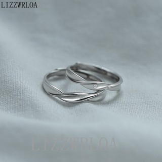 "LIZZWRLOA"[情侶戒指]莫比烏斯情侶戒指一對男女款學生食指尾戒時尚簡約波浪開口對戒