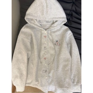 熱賣💖真的萌翻瞭!!!【小狗刺繡】連帽衛衣女INS韓版潮寬鬆超火上衣外套 MJ64